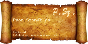 Paor Szonóra névjegykártya